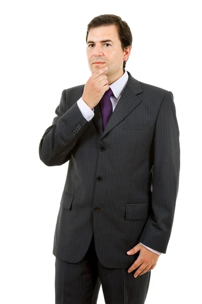 Young business man portrait in white background — Stock Photo, Image