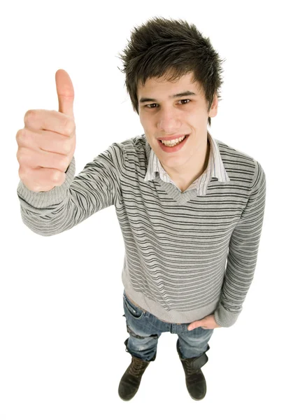 Young casual man portrait in a white background — Stock Photo, Image