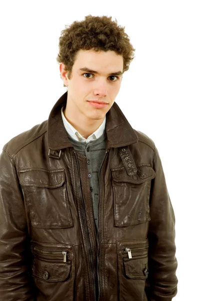 Casual genç adam portresi, üzerinde beyaz izole — Stok fotoğraf