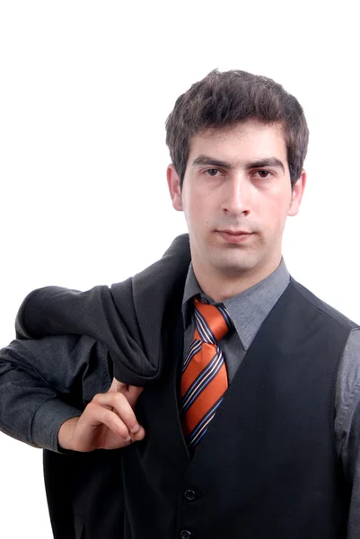 Young business man portrait in white background — Stock Photo, Image