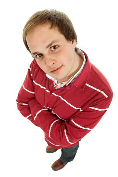 Young casual man full body in a white background — Stock Photo, Image