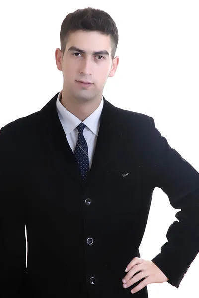 Joven hombre de negocios retrato en fondo blanco — Foto de Stock