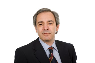 Beyaz arka planda olgun iş adamı portresi