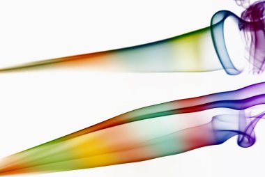 Beyaz bir arka planda duman renkli soyut