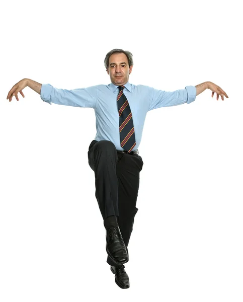 Mature business man with silly attitude — Stock Photo, Image