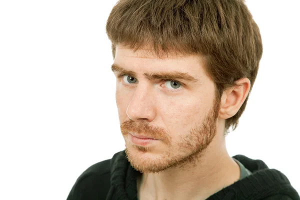 Retrato de hombre casual joven, aislado en blanco — Foto de Stock