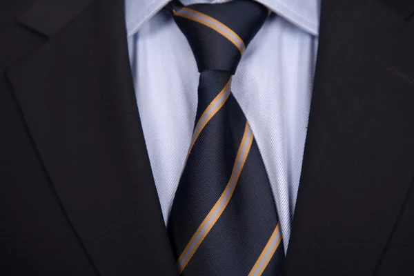 Detail of a business man suit with blue tie — Stock Photo, Image