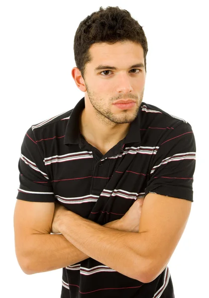 Jong casual man portret, geïsoleerd op wit — Stockfoto
