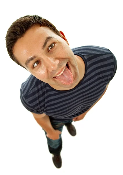 Silly young casual man — Stock Photo, Image