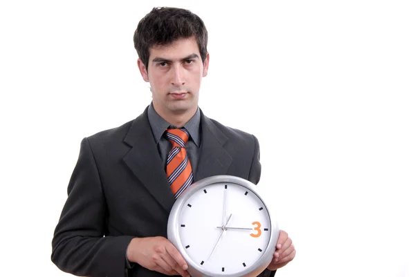 Business man with clock — Stock Photo, Image