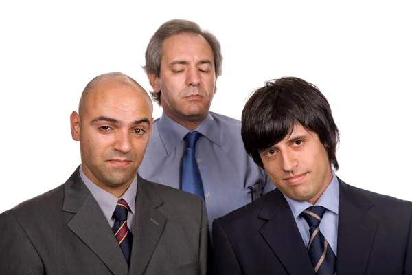 Три бизнесмена изолированы на белом фоне — стоковое фото