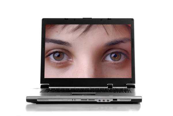 Ein PC isoliert auf weißem Hintergrund — Stockfoto