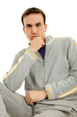 sıradan bir genç adam, üzerinde beyaz izole stüdyo resmi