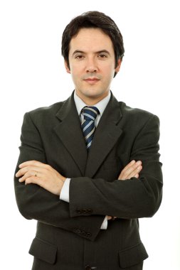 genç iş adamı portre üzerinde beyaz izole