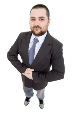 genç iş adamı tam vücut beyaz zemin üzerine izole