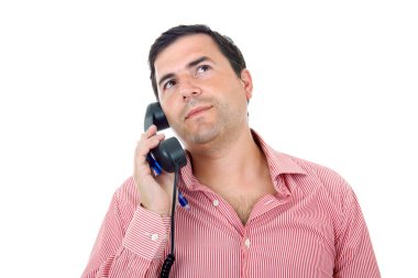 Telefonu olan genç bir adam.