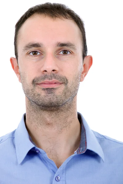 Jovem casual homem retrato, isolado no branco — Fotografia de Stock