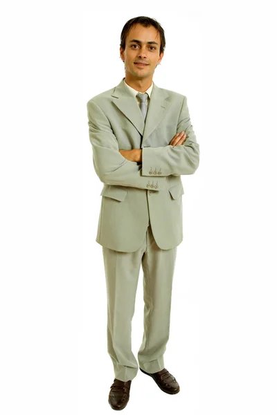 Young business man full body isolated on white background — Stock Photo, Image