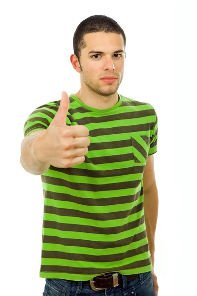 Retrato de hombre casual joven en un fondo blanco —  Fotos de Stock