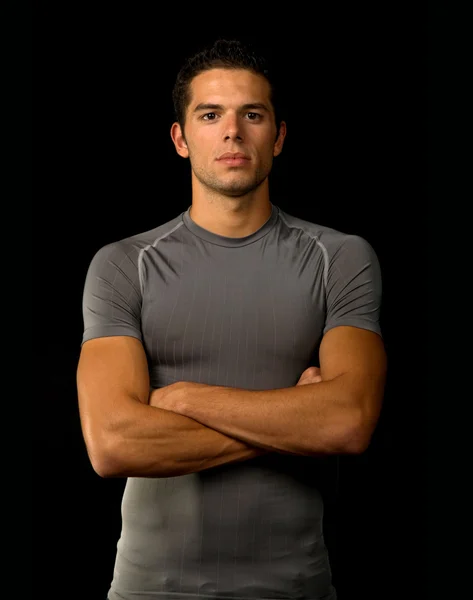 Young man portrait, on a black background — Stock Photo, Image