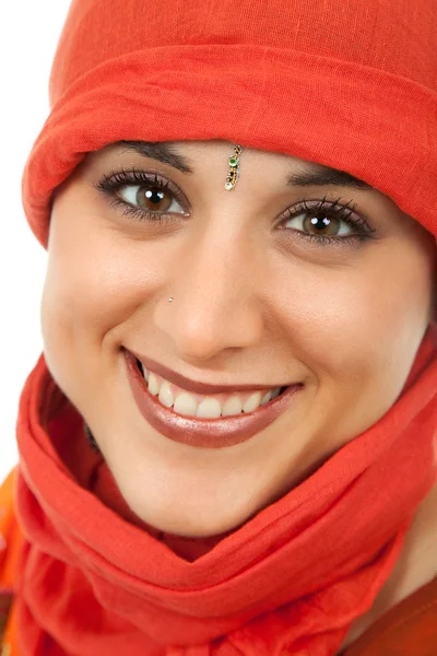 Young beautiful woman in a studio portrait — Stock Photo, Image