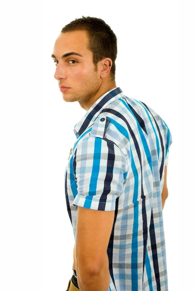 Retrato de hombre casual joven, aislado en blanco — Foto de Stock