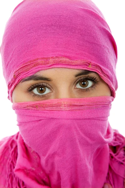 Young woman with a veil, close up portrait, studio picture — Stock Photo, Image