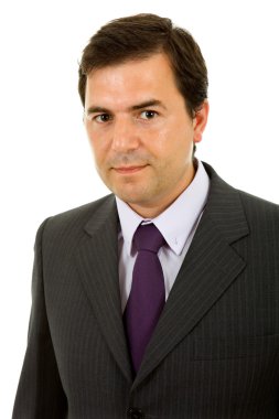 genç iş adamı portre üzerinde beyaz izole