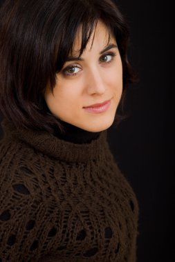 genç, güzel bir kadın kapatmak dikey