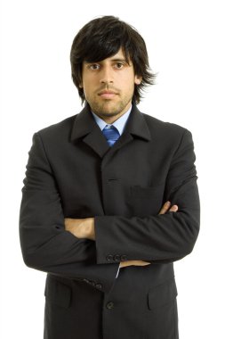 Beyaz arka planda genç iş adamı portresi