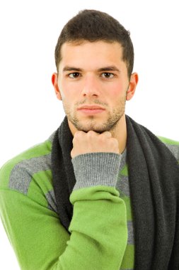 sıradan bir genç adam, üzerinde beyaz izole stüdyo resmi