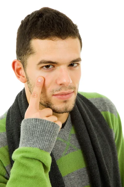 Studio picture of a casual young man, isolated on white — Stock Photo, Image