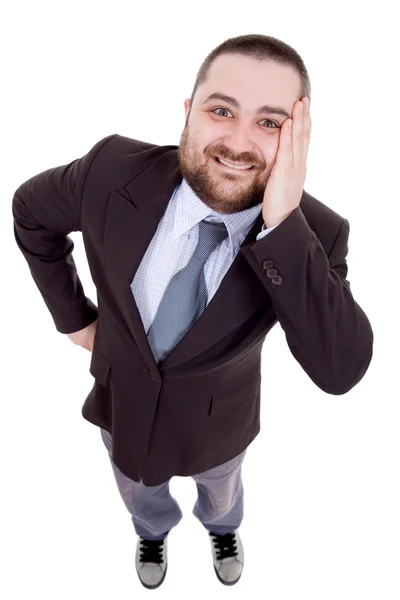 Volledige lichaam die van de man jonge bedrijf geïsoleerd op witte achtergrond — Stockfoto