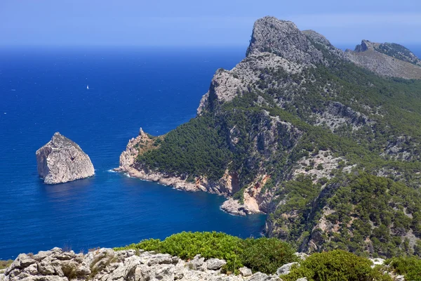 Mallorca, İspanya sahillerinde pelerin ustası. — Stok fotoğraf