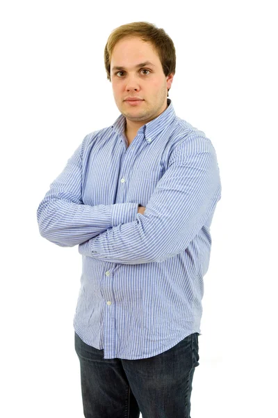 Foto de estúdio de um jovem, isolado em branco — Fotografia de Stock