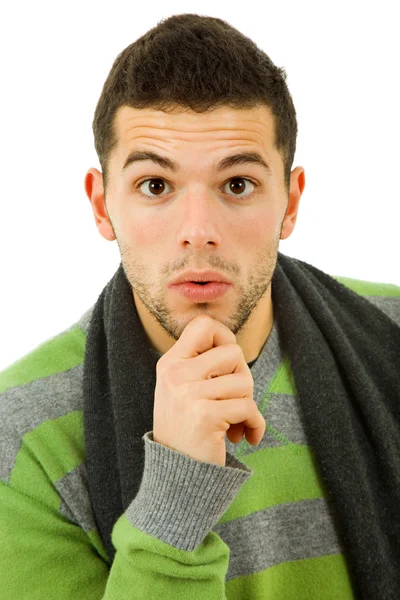 Imagen del estudio de un joven casual, aislado en blanco — Foto de Stock