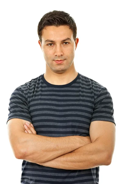 Young casual man portrait, isolated on white — Stock Photo, Image
