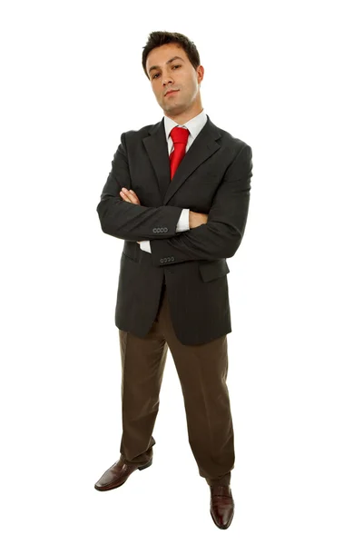 Young business man full body isolated on white background — Stock Photo, Image