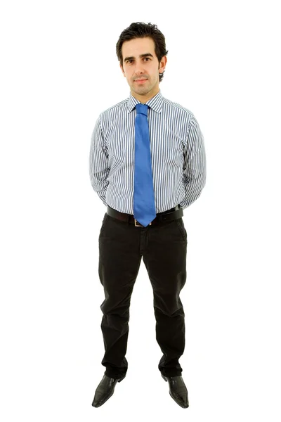 Молодой бизнесмен полностью изолированное тело на белом фоне — стоковое фото