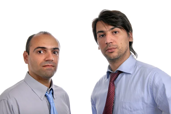 Two young business men portrait on white Stock Image