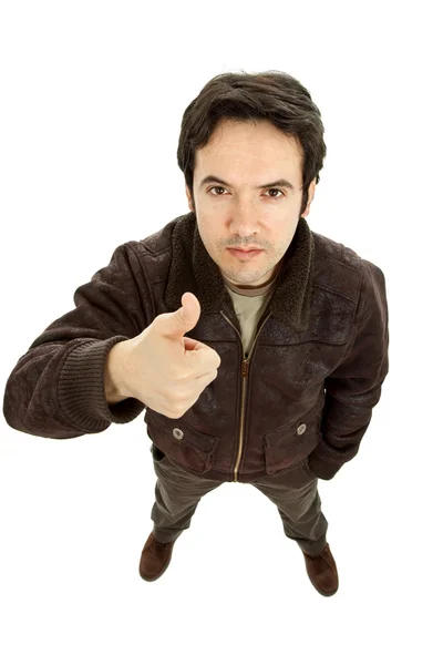 Neformální muže palec v bílém pozadí — Stock fotografie