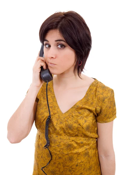 Giovane donna con un telefono — Foto Stock