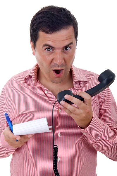 Jonge man met een telefoon — Stockfoto