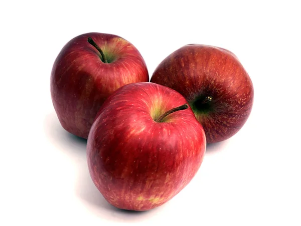 Three red apples side by side — Stock Photo, Image