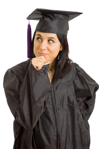 Glad ung kvinna på graduation dagen — Stockfoto