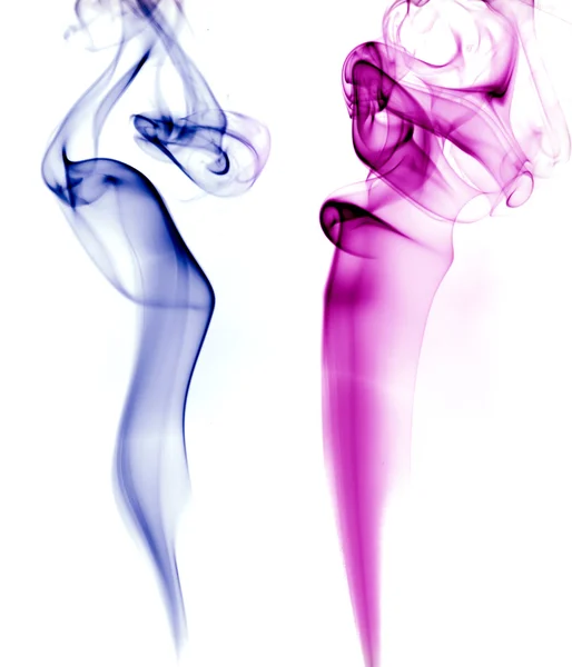 Abstract colored smoke in a white background — Stock Photo, Image