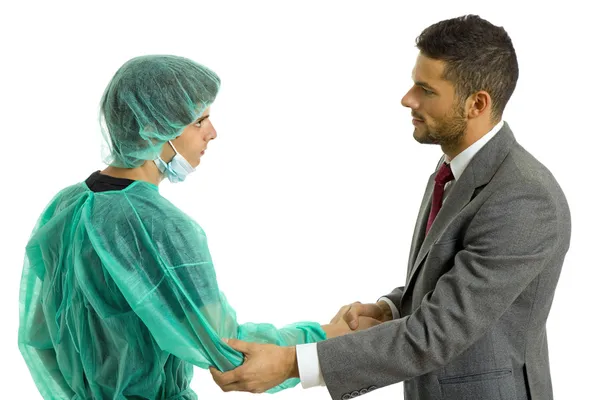 Medical doctor talking to the patient — Stock Photo, Image