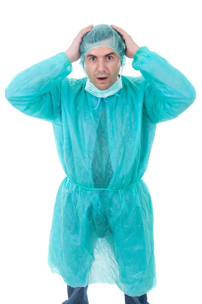 Worried young male doctor — Stock Photo, Image