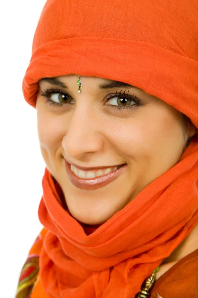 Young beautiful woman in a studio portrait — Stock Photo, Image