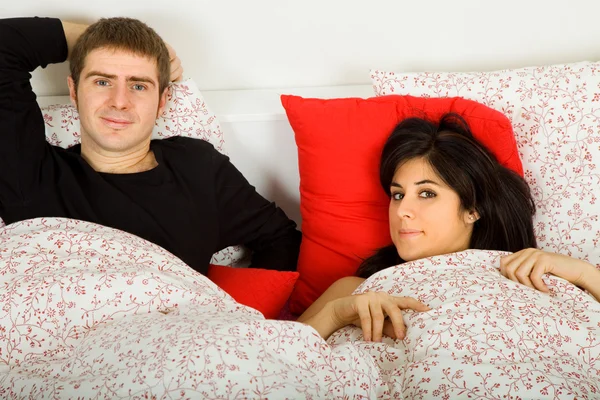 Couple in bed — Stock Photo, Image